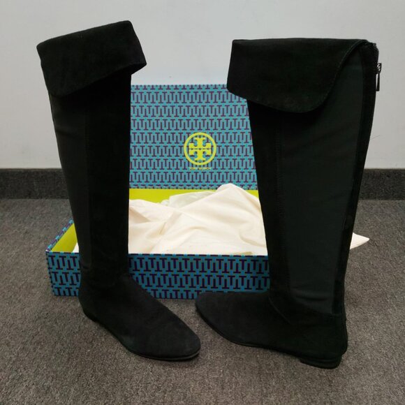 Tory Burch Kevin Over The Knee Boots in Willow Suede - Picture 1 of 16